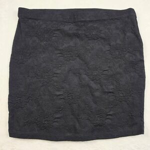 XXI Forever 21 Skirt Womens Medium Black Excellent Floral Jacquard Mini Skirt